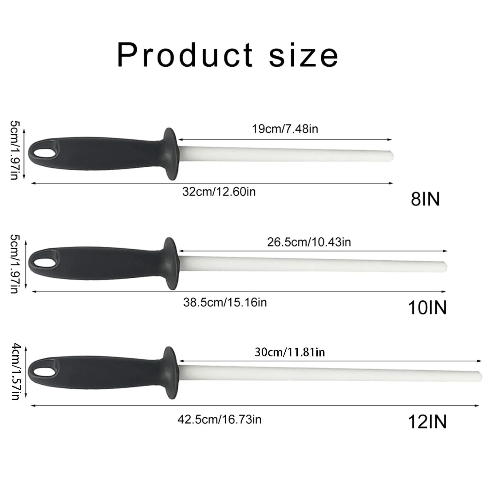 Мусат керамічний для заточування ножів професійний кухонний, фото №6