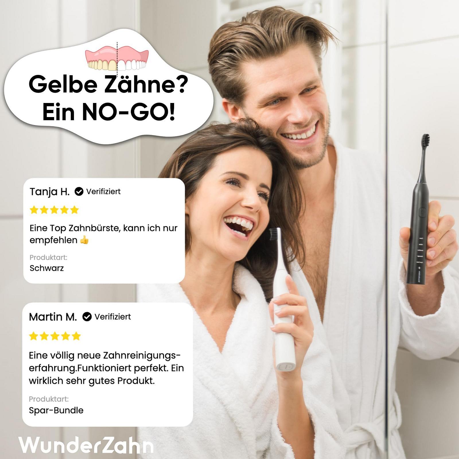 Електрична зубна щітка WunderZahn Clean Pro Sonic 4 режими чищення,, акумулятор на 8 тижнів Біла, фото №6