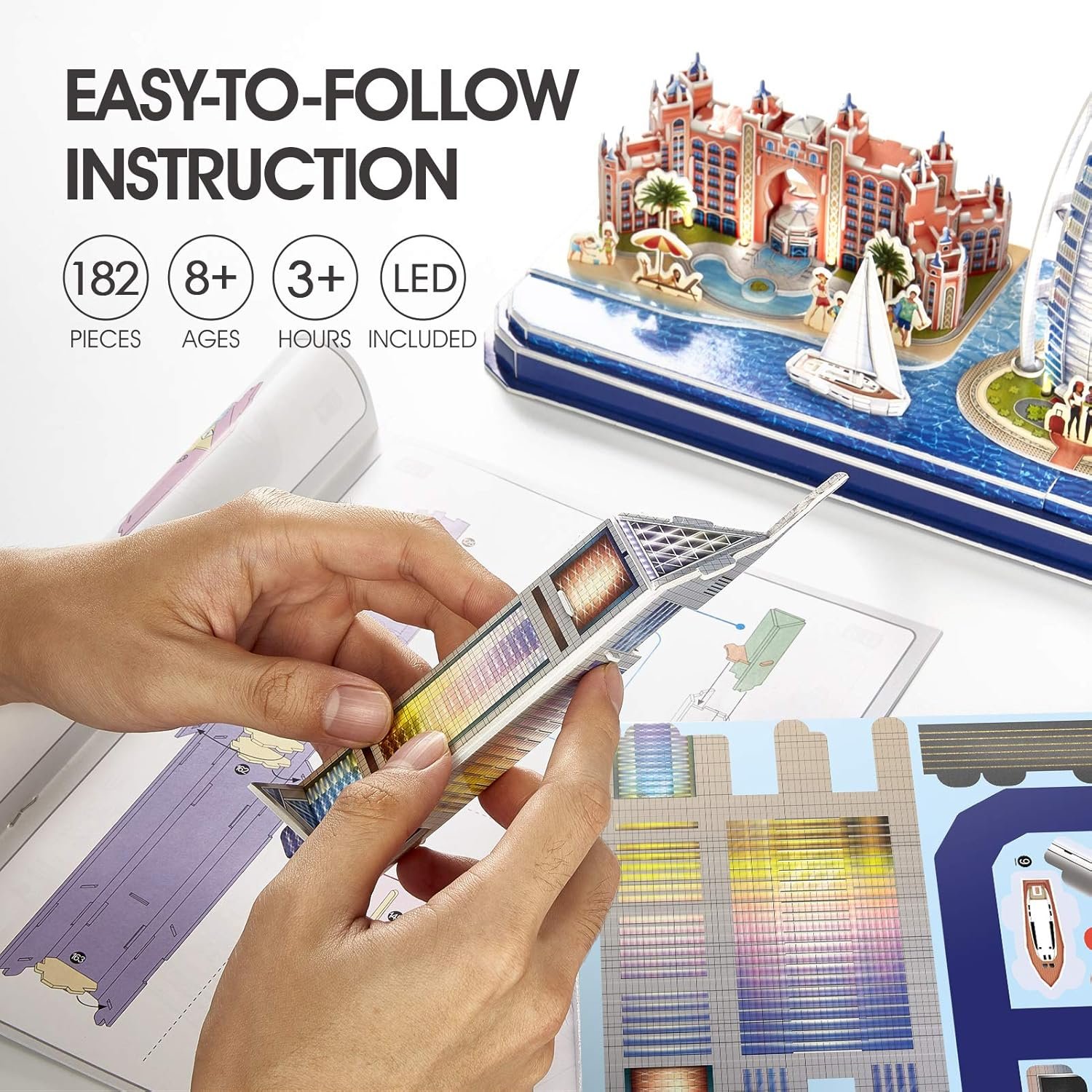 Пазл 3D CubicFun City Line Дубай з LED-підсвічуванням, L523H, фото №3