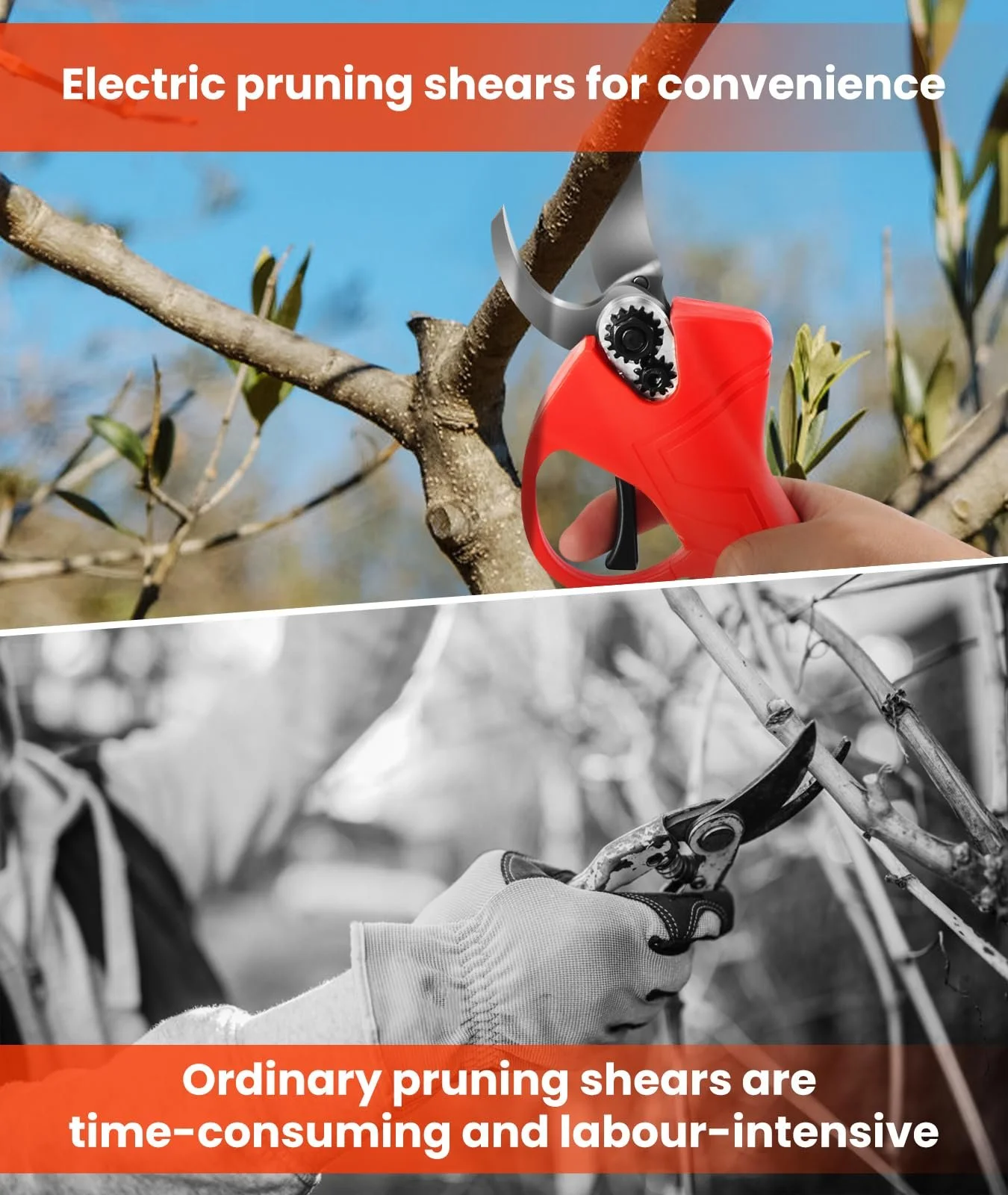 Електричні акумуляторні садові ножиці AOSTOK 30 мм, 2 x 2Ah, 6-8 годин, фото №3