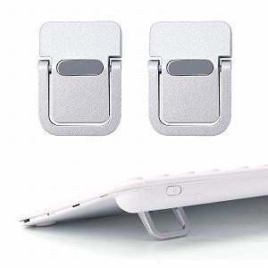 Подставка для ноутбука Мини, цинковый сплав, портативная, складная, невидимая, самоклеящаяся подставка-держатель для компьютера, поддержка для стола (серебряная), упаковка 2 шт - Фото 1