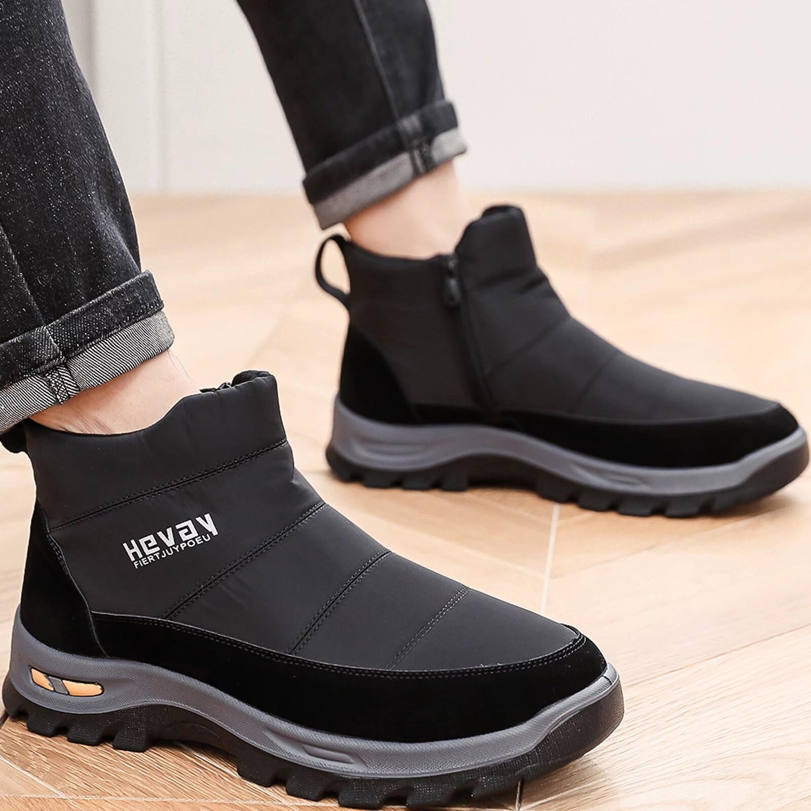 Чоловічі зимові черевики GILKUO з теплою підкладкою на блискавці, фото №5