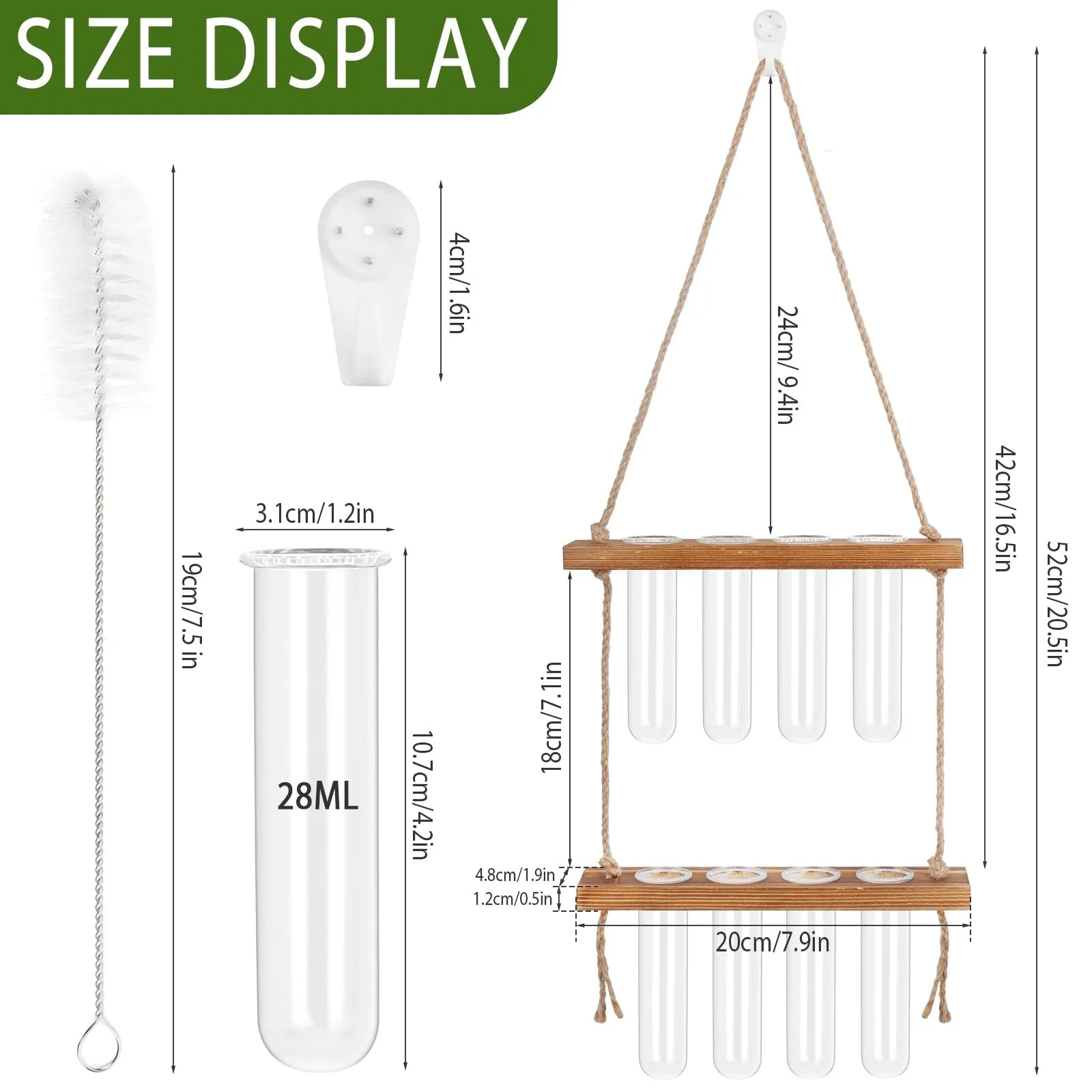 Настінна ваза для розмноження рослин, 2-ярусні, фото №7