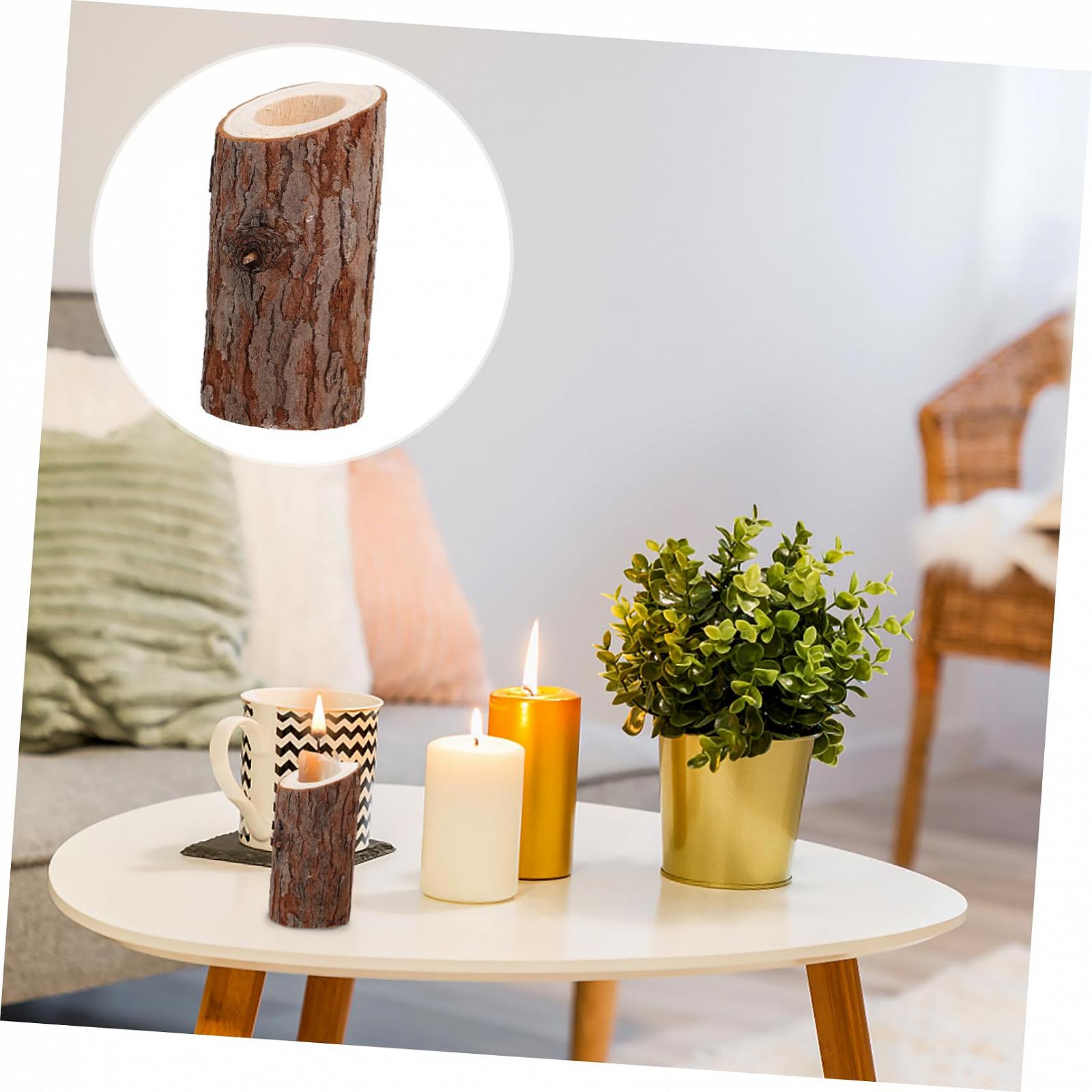 Подсвечник Warmhm Slanted Rustic Tree Stump Vintage Tea Lights Old Fashioned, фото №2