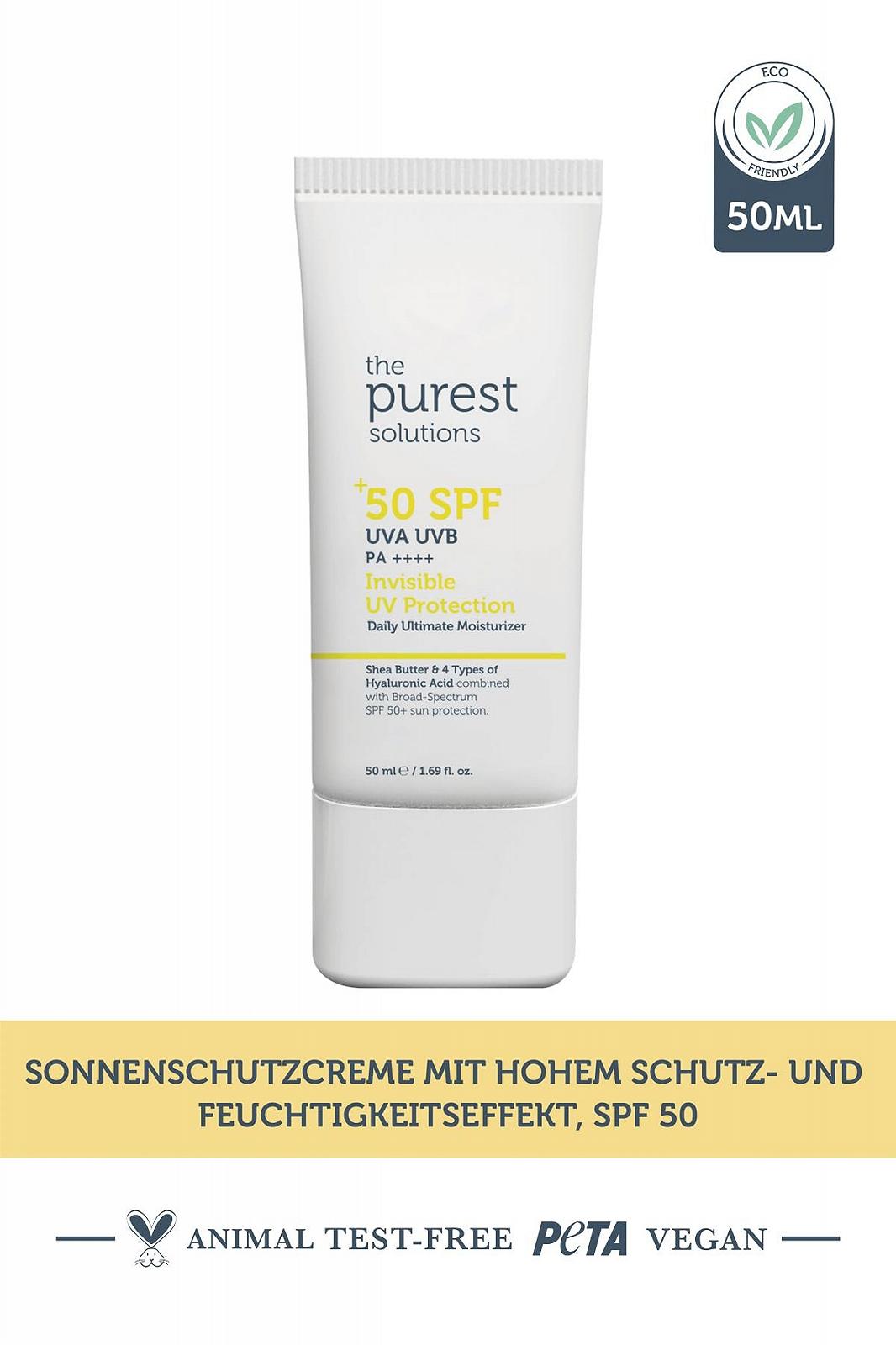 Крем солнцезащитный The Purest Solutions, Intensive Day Moisturiser SPF 50+, с гиалуроновой кислотой и маслом ши, 50 мл, фото №3