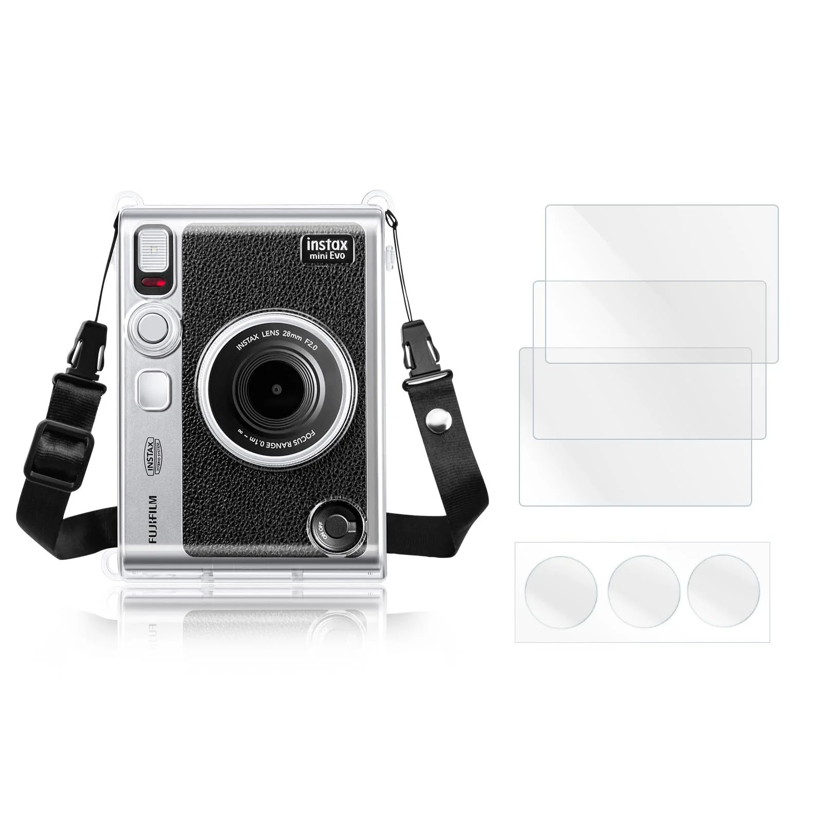 Набор аксессуаров Rieibi для Fujifilm Instax Mini Evo Case & Screen Protector Bundle, фото №1