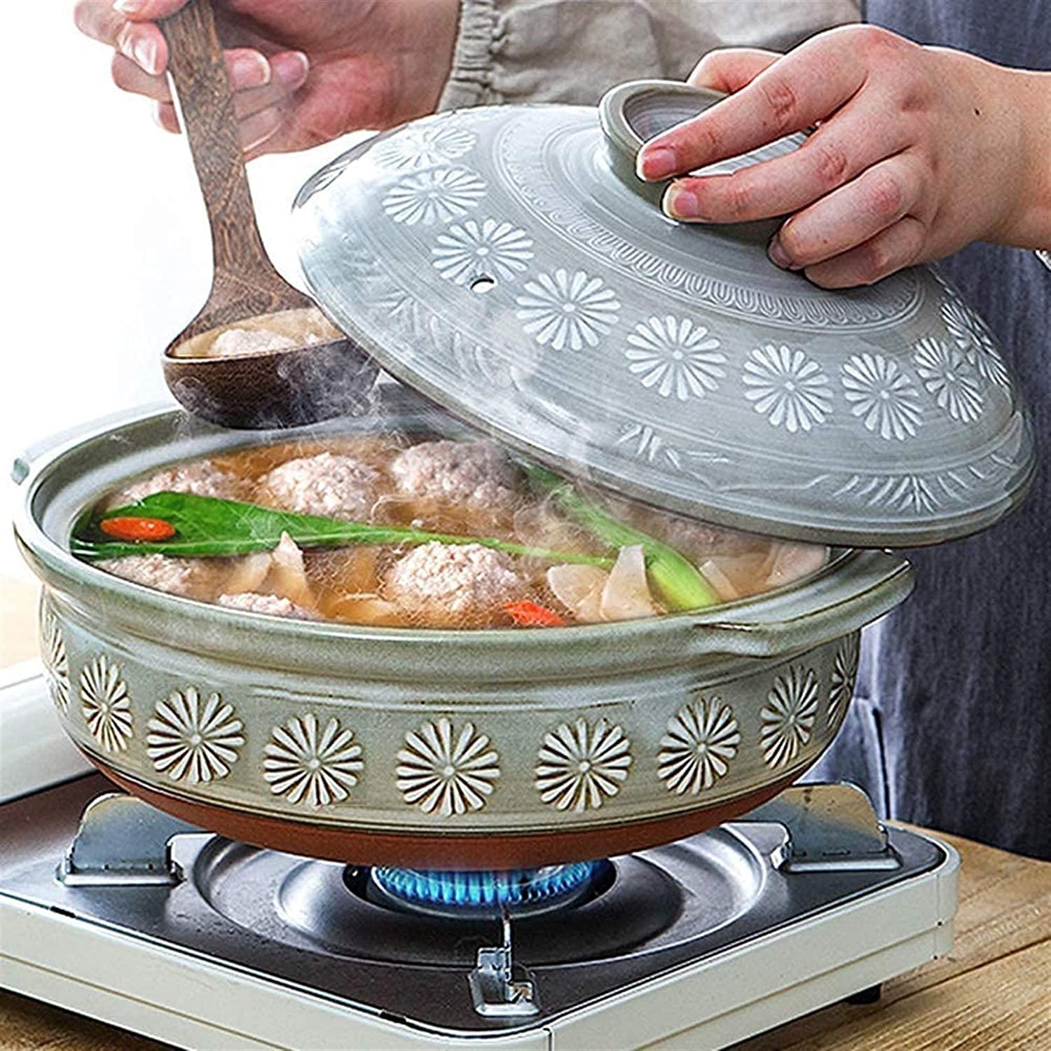 Кастрюля для запекания керамическая с крышкой круглая 1.5 л 4 л, фото №8 Кастрюля для запекания керамическая с крышкой круглая 1.5 л 4 л, фото №8