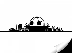 Наклейка на стіну Wandora Dortmund Skyline I 165 x 47 см Чорна synthetic.ua - Фото 1