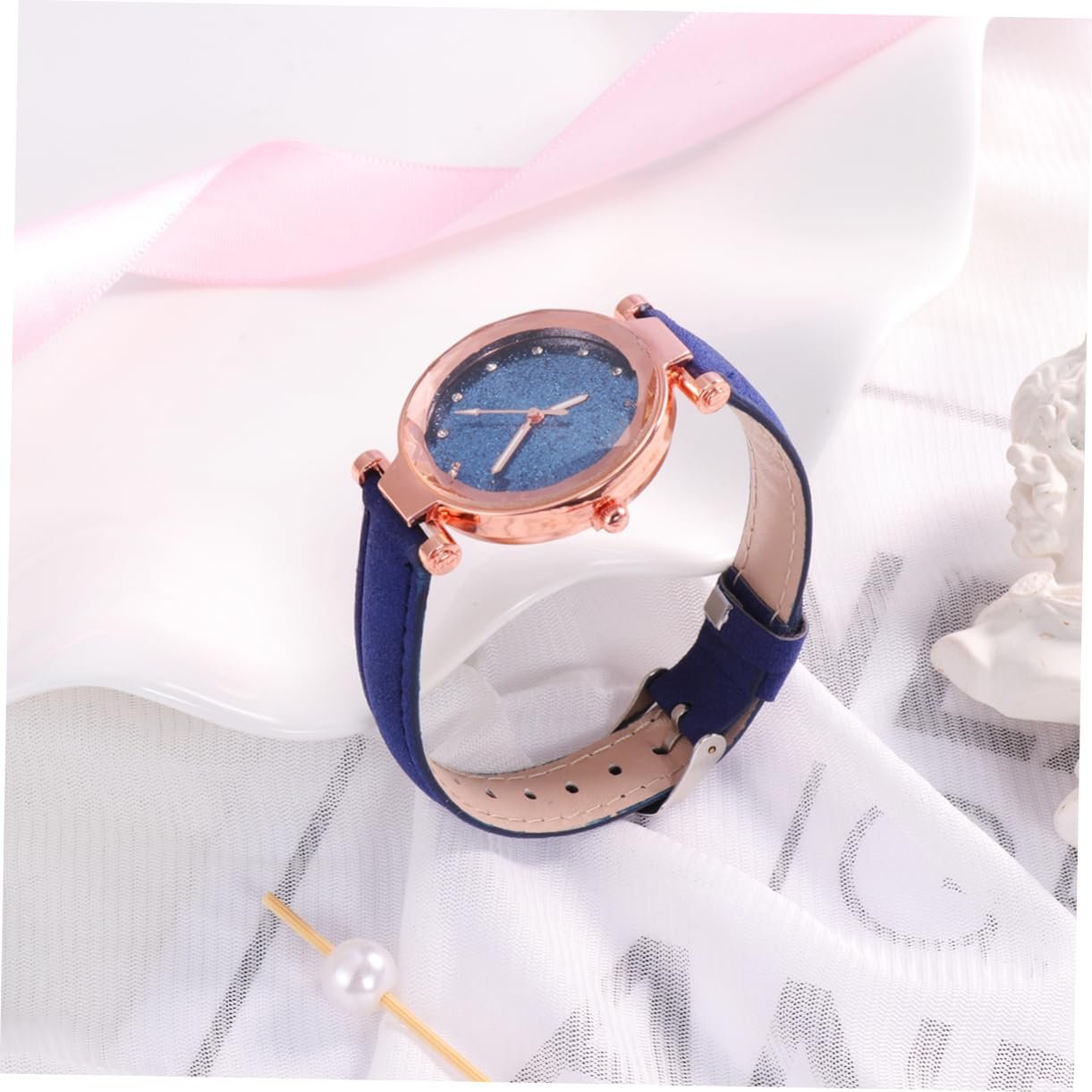 Женские часы Healvian Дизайн Звездное небо Кварцевые часы Блестящие Красный и Синий, фото №4