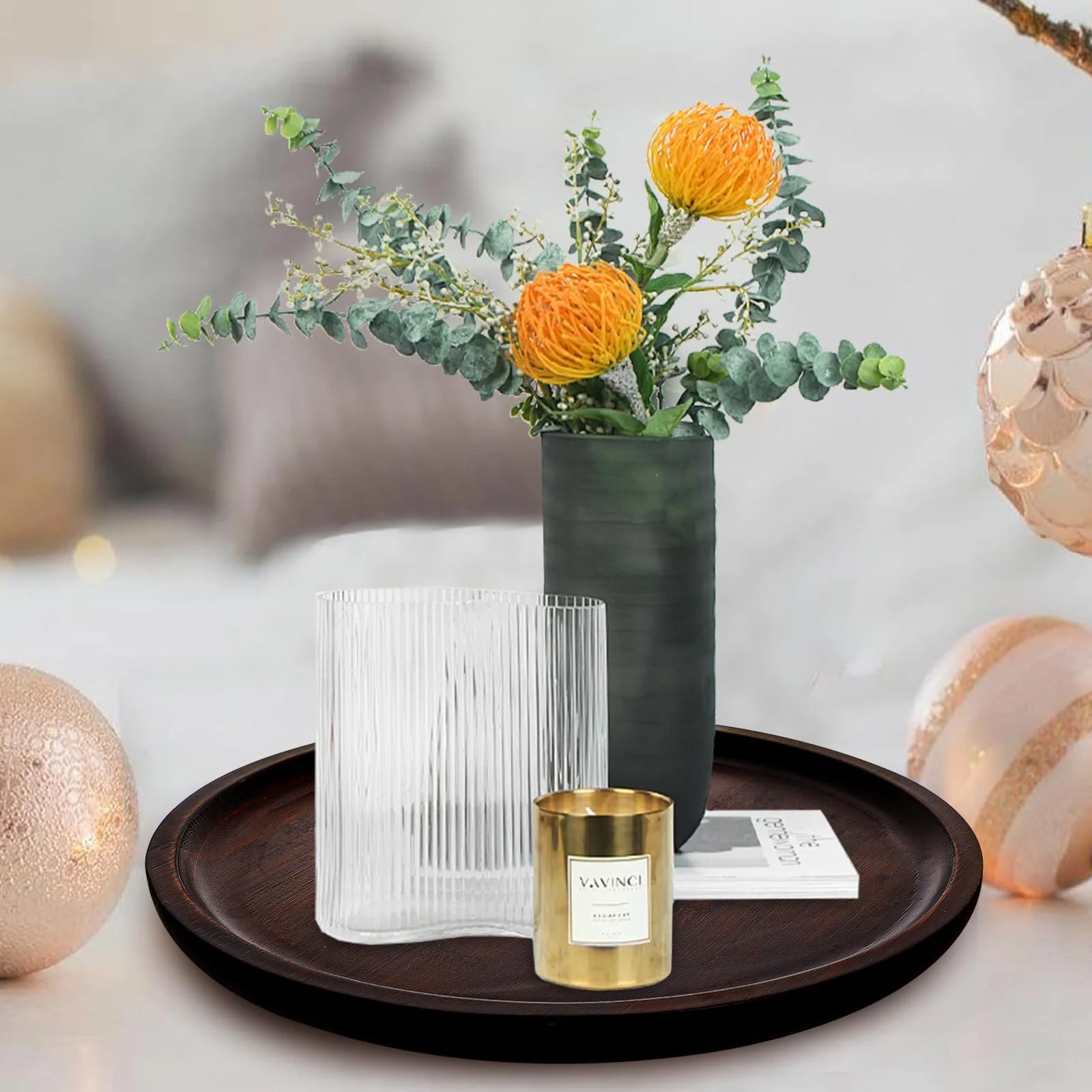 Піднос Hisdricus Круглий дерев'яний Декоративний Бамбуковий 30 см Коричневий, фото №6 Піднос Hisdricus Круглий дерев'яний Декоративний Бамбуковий 30 см Коричневий, фото №6