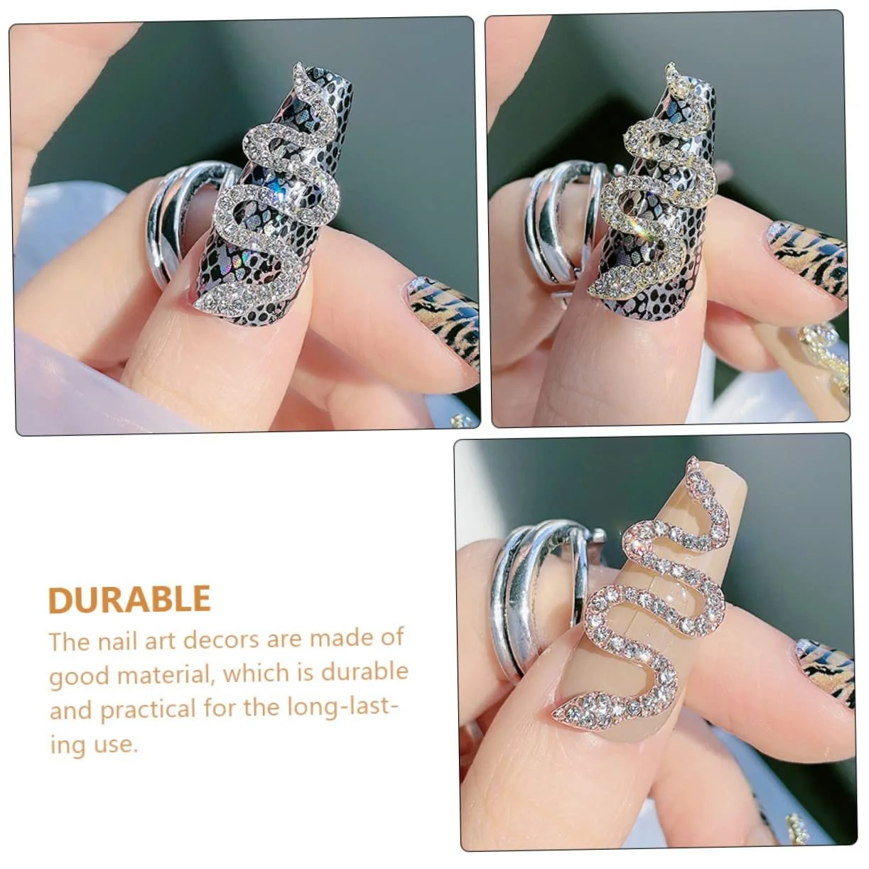 Прикраса для нігтів у вигляді змії Housoutil, 3D, фото №6