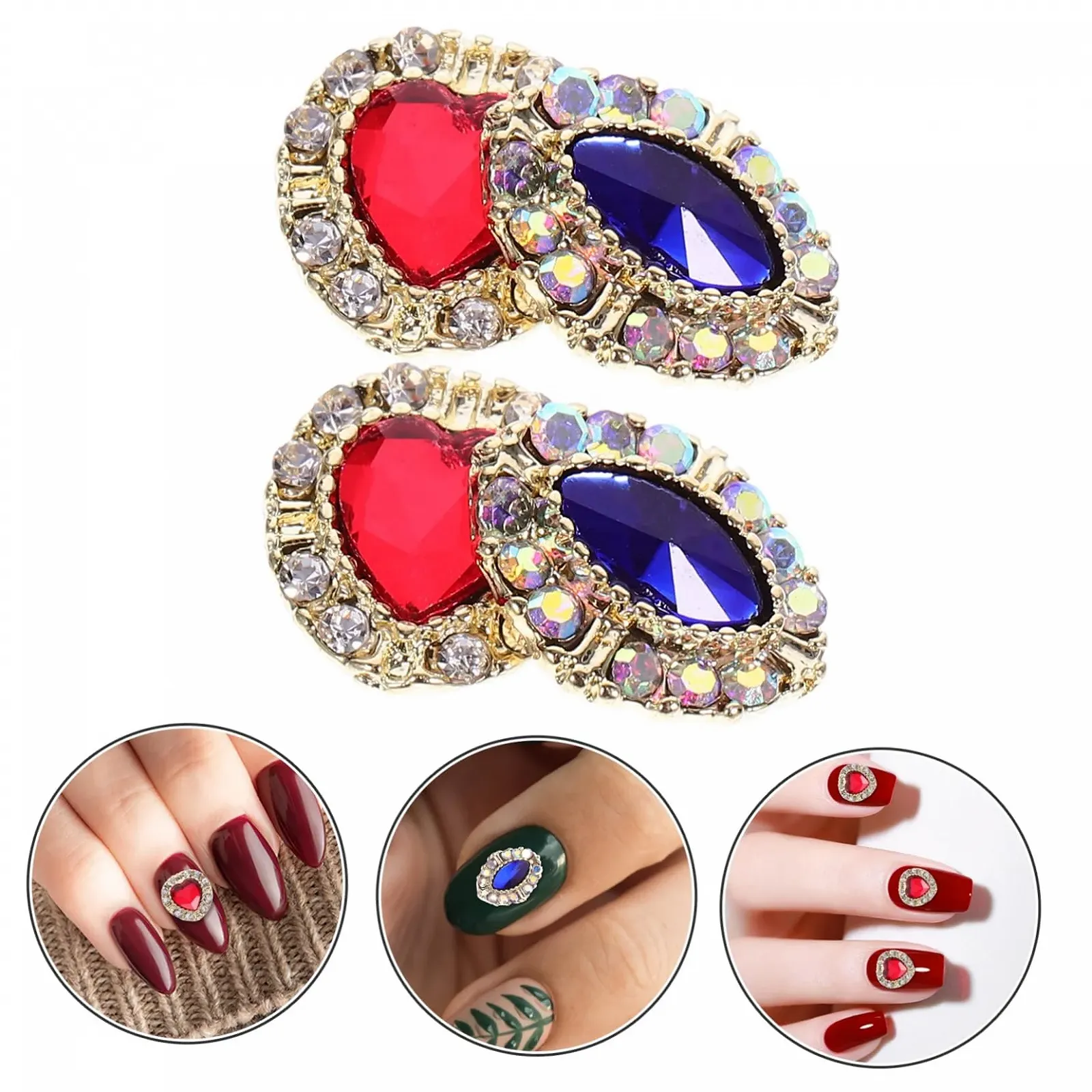 Підвіски для нігтів minkissy, Прикраса Серце, 3D, 10 шт, фото №4