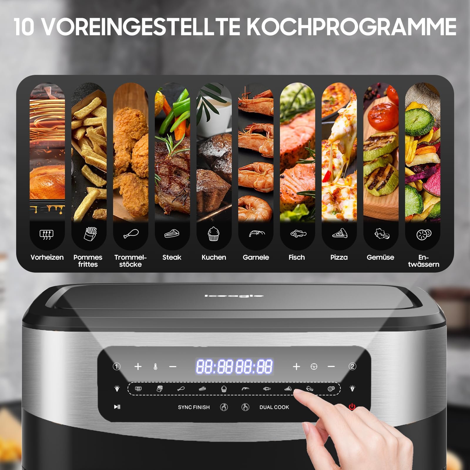 Двокамерна Мультипіч XXL 12 л 2600 Вт 10 програм Sync Finish & Dual Cook, фото №6 Двокамерна Мультипіч XXL 12 л 2600 Вт 10 програм Sync Finish & Dual Cook, фото №6