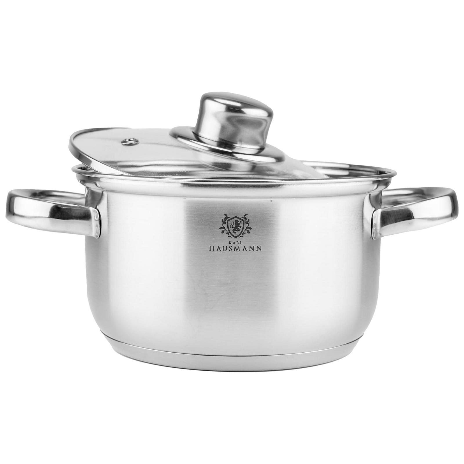 Набор кастрюль Karl Hausmann Linda 5 штук нержавеющая сталь стекло, фото №3 Набор кастрюль Karl Hausmann Linda 5 штук нержавеющая сталь стекло, фото №3