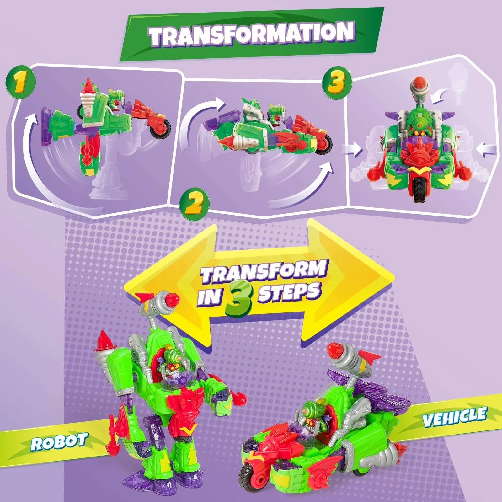 Робот-трансформер Superthings Turbo Warrior Speed автомобіль з аксесуарами, фото №6