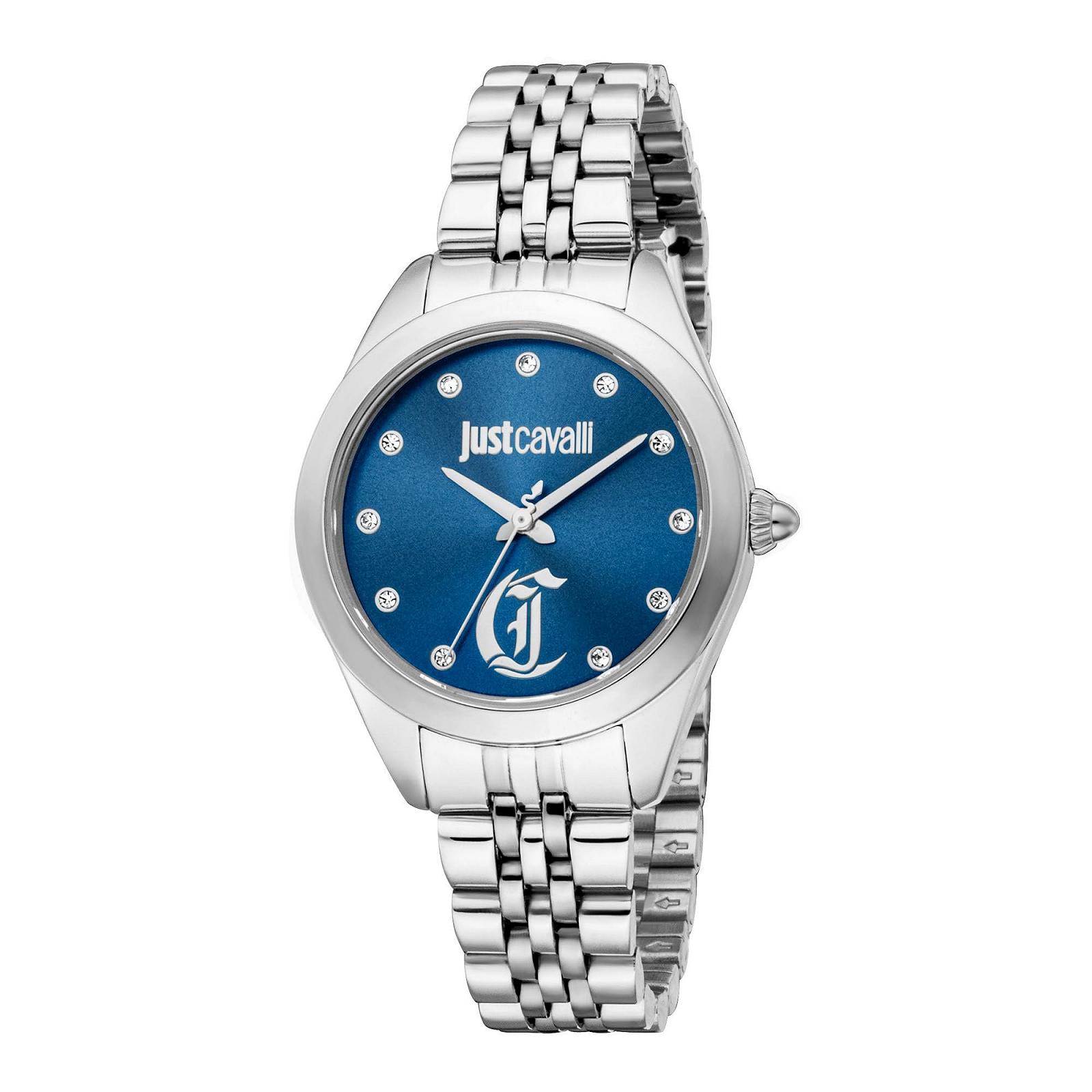 Часы женские Just Cavalli JC1L309M0045 Кварцевые Аналоговые с ремешком из нержавеющей стали, темно-синий, Fashion, фото №1