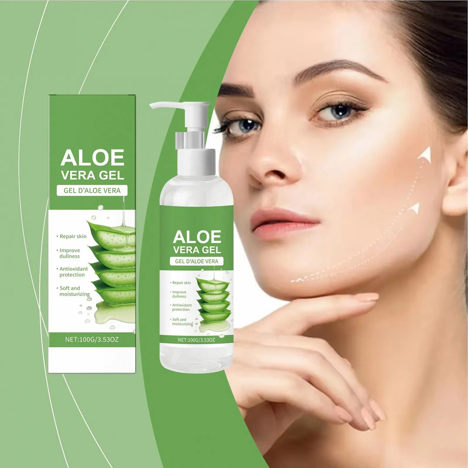 Гель зволожуючий багаторазовий Compact Natural Sun Repair Gel 100 г, 15 x 4 см, фото №3