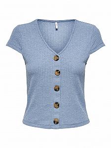 Блуза ONLNELLA BUTTON TOP NOOS JRS 15181030 Faded Denim ONLY Блакитний L - Фото 1
