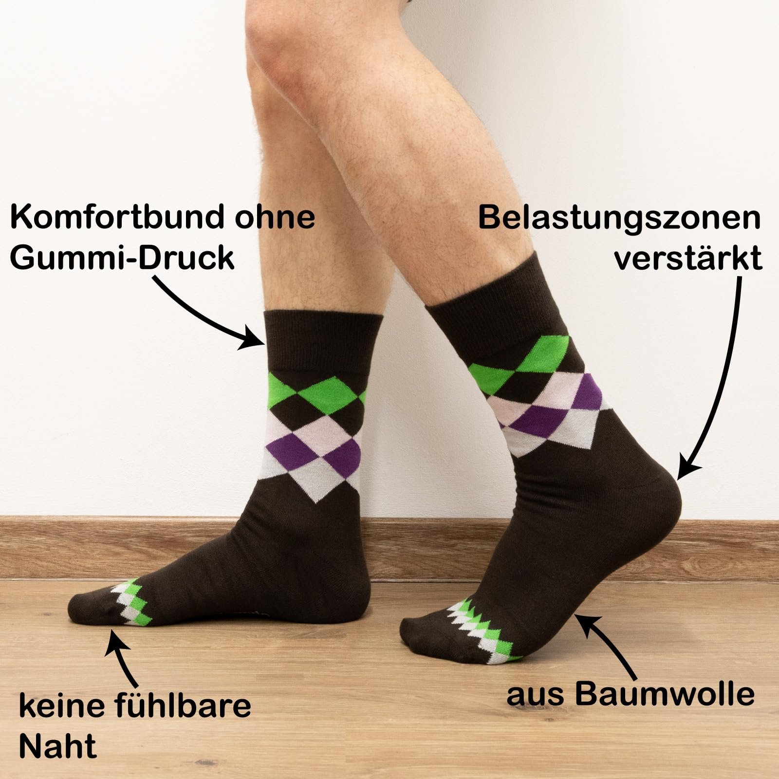 Шкарпетки Бавовняні в Клітинку, фото №2