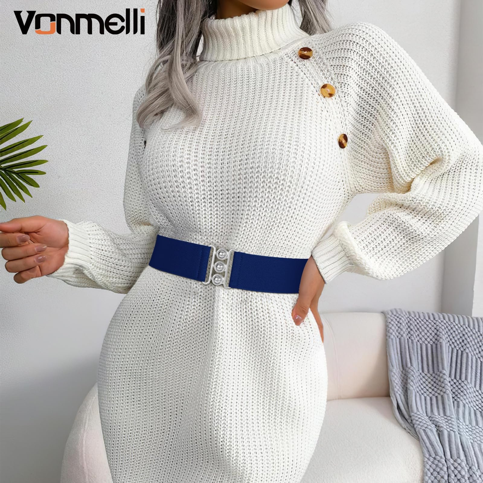 Женский широкий эластичный пояс VONMELLI - эластичный пояс, пояс для платья, фото №2