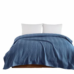 Покрывало Elart Elegant Versatile, хлопковое летнее, воздушное легкое и мягкое натуральное пике, идеальное для семьи, синее, 210 x 230 см synthetic.ua - Фото 1