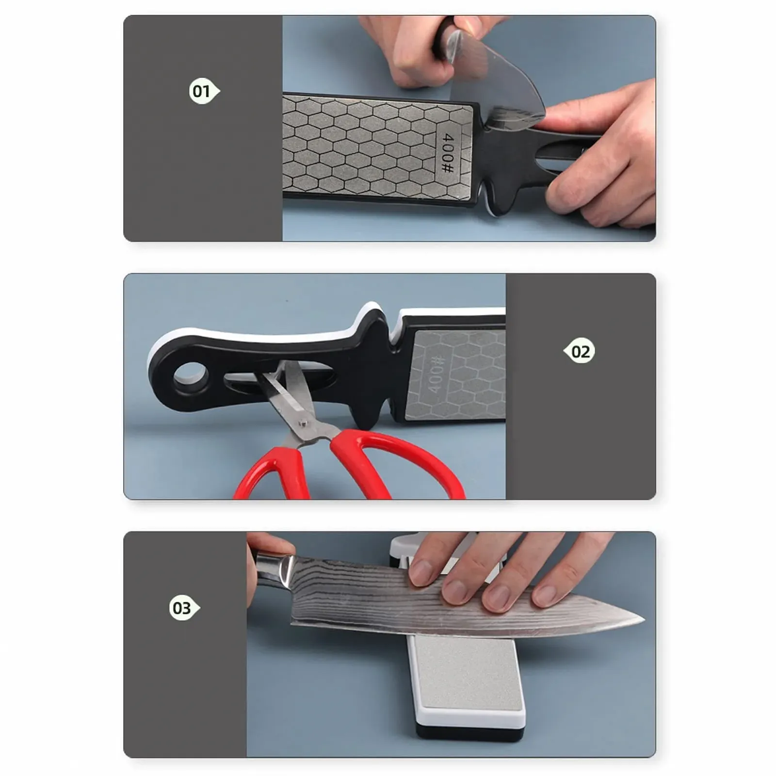 Точилка для ножів та ножиць Алмазна Двостороння 400/1000 грит, фото №6