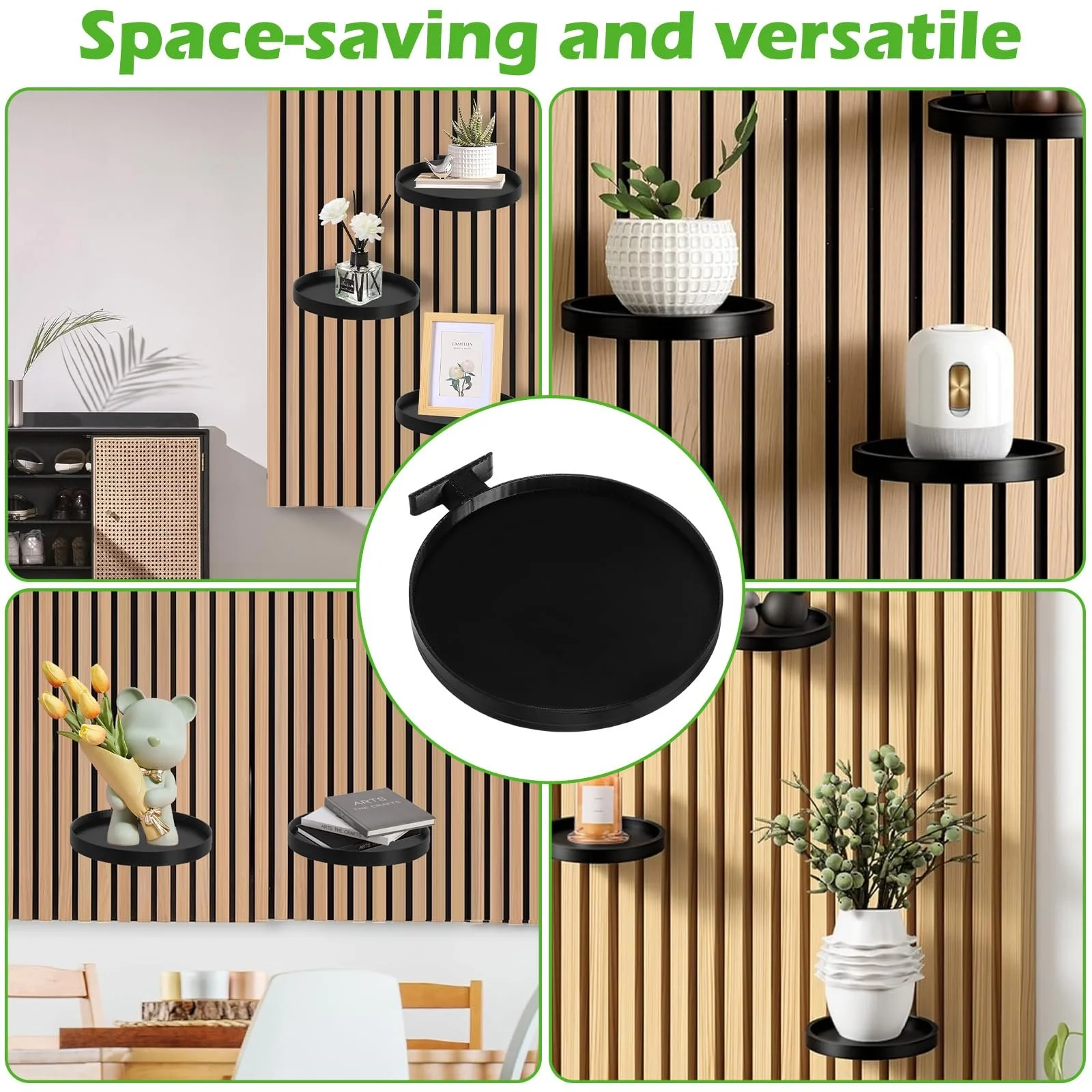 Держатель для растений набор из 2 шт. для акустических панелей без сверления черный, фото №7