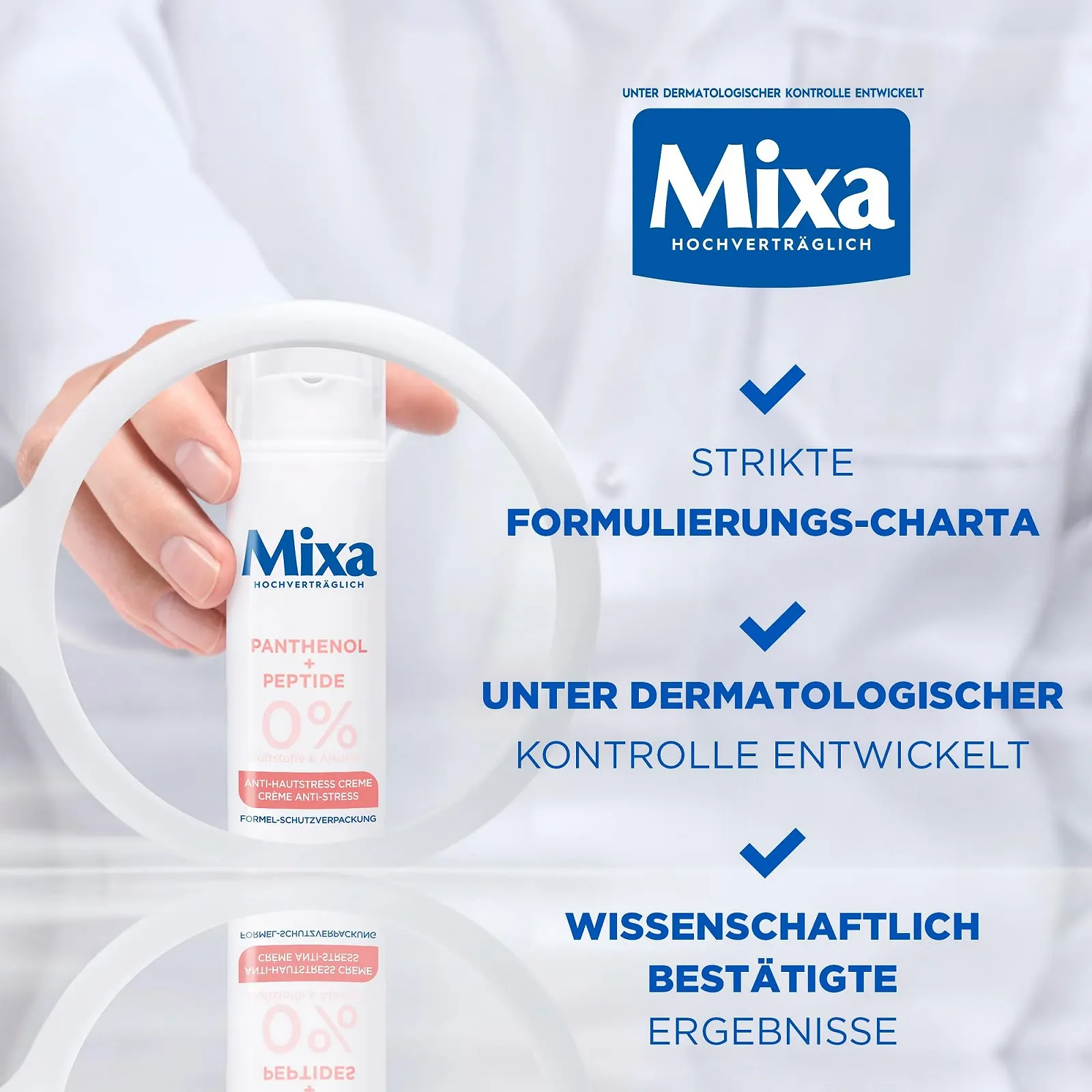 Крем для обличчя Mixa Anti-Skin Stress зволожувальний та регенерувальний з пантенолом та пептидами 50 мл, фото №7