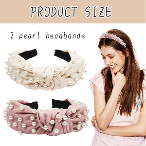 Обруч на голову Вузлик з бісером для жінок, 2 шт. synthetic.ua - Фото 1