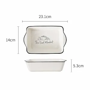 Форма для запекания керамическая прямоугольная с ручками универсальная фарфоровая synthetic.ua - Фото 1