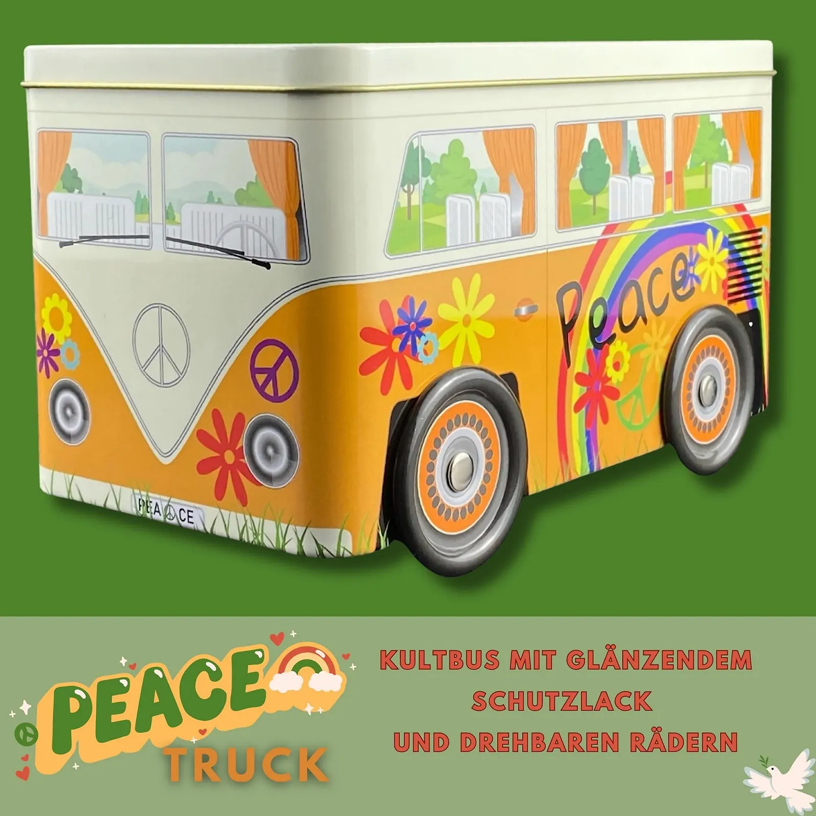 Скарбничка Kultbus Peace truck з колесами, що обертаються, фото №4