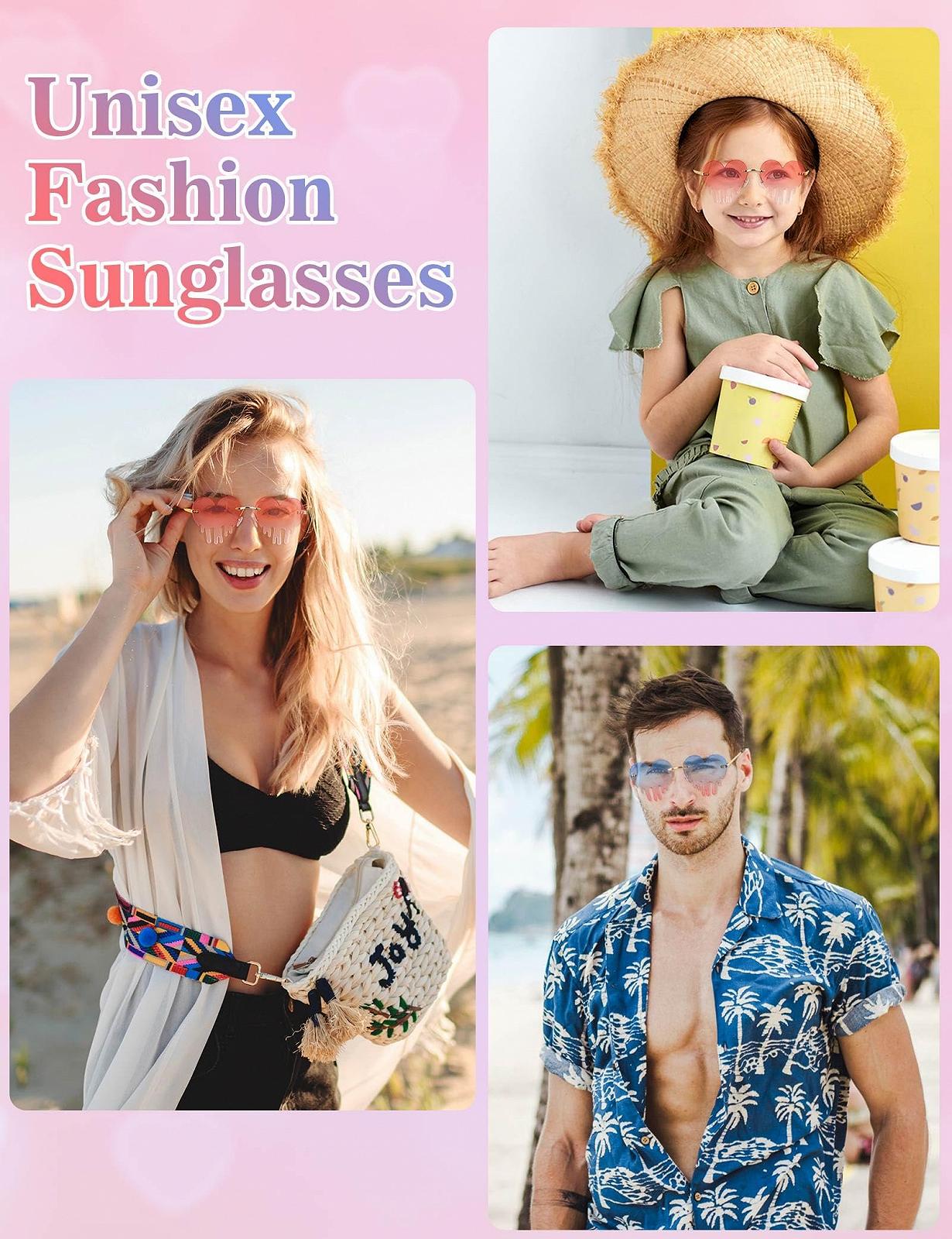 Солнцезащитные очки в форме сердца Becellen, 2 шт., разноцветные, фото №5