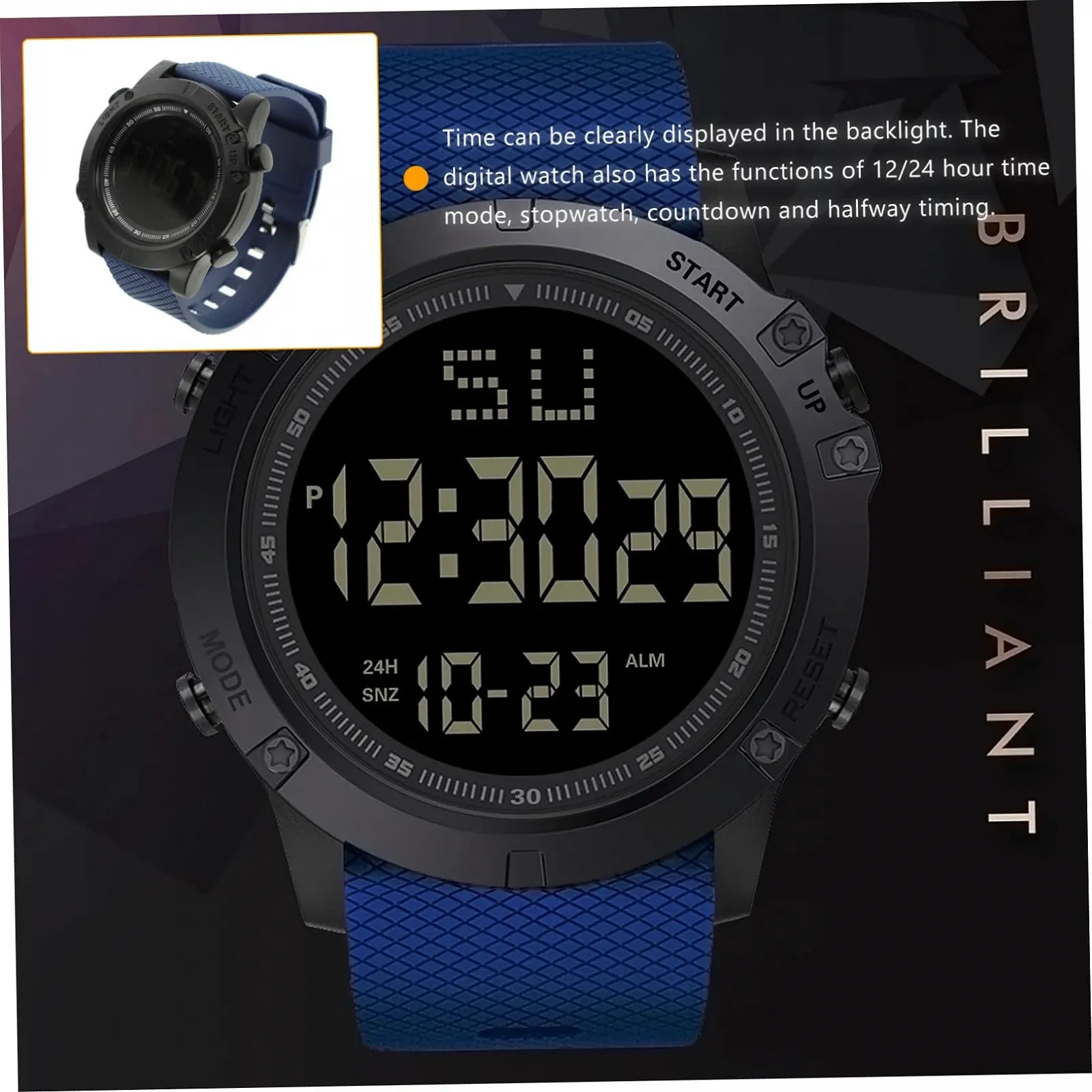 Цифровий годинник PartyKindom для студентів, електронний годинник для чоловіків, фото №4 Цифровий годинник PartyKindom для студентів, електронний годинник для чоловіків, фото №4