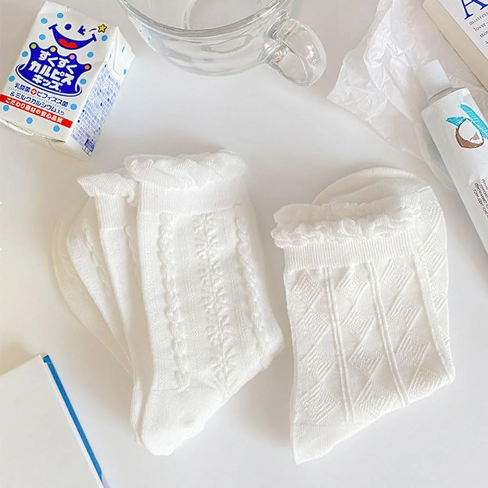 Шкарпетки Мереживні Білий, Білий (2 пари), фото №4