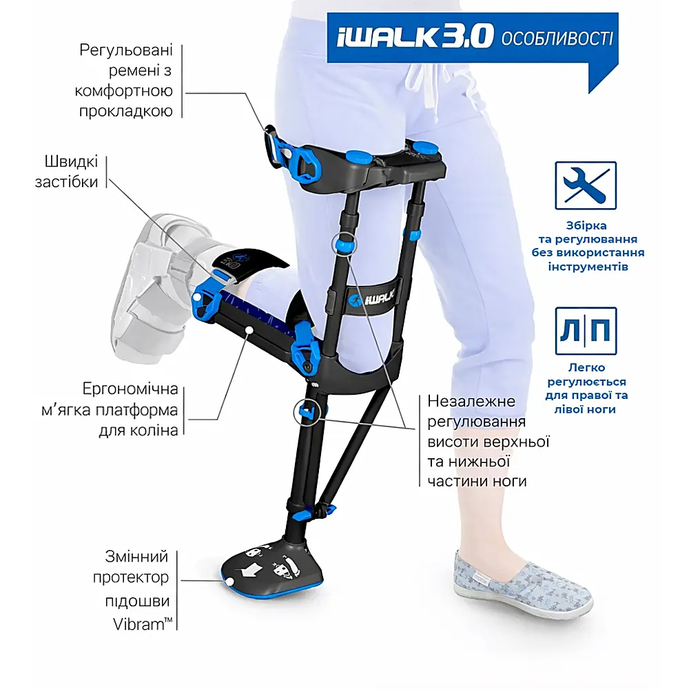 Милиця iWalkfree 3.0 Black, фото №3