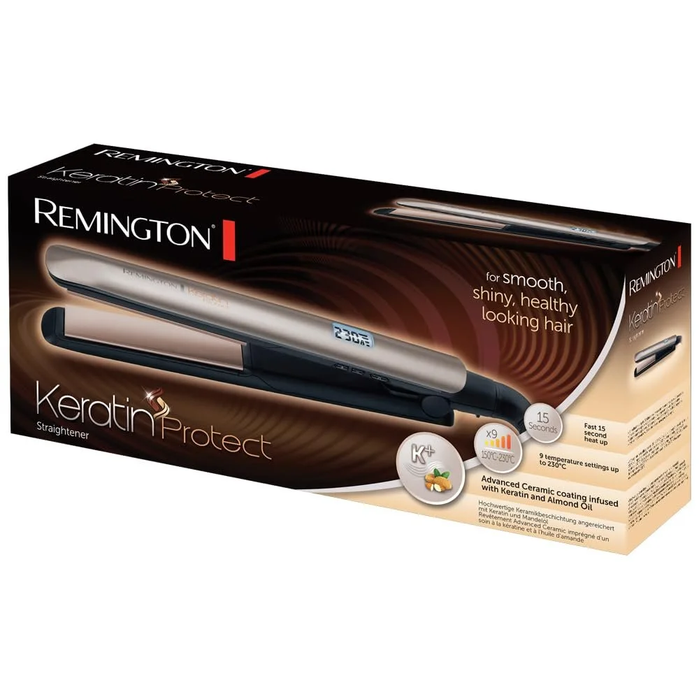 Выпрямитель для волос Remington Keratin S8540 Кератиновое покрытие LCD 9 настроек температуры 150-230 °C, фото №2