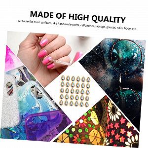 Стразы для ногтей 60 шт. в форме капли, рождественские драгоценные камни, хрустальные стразы, рождественские заклепки, кристаллы для ногтей из сплава synthetic.ua - Фото 1