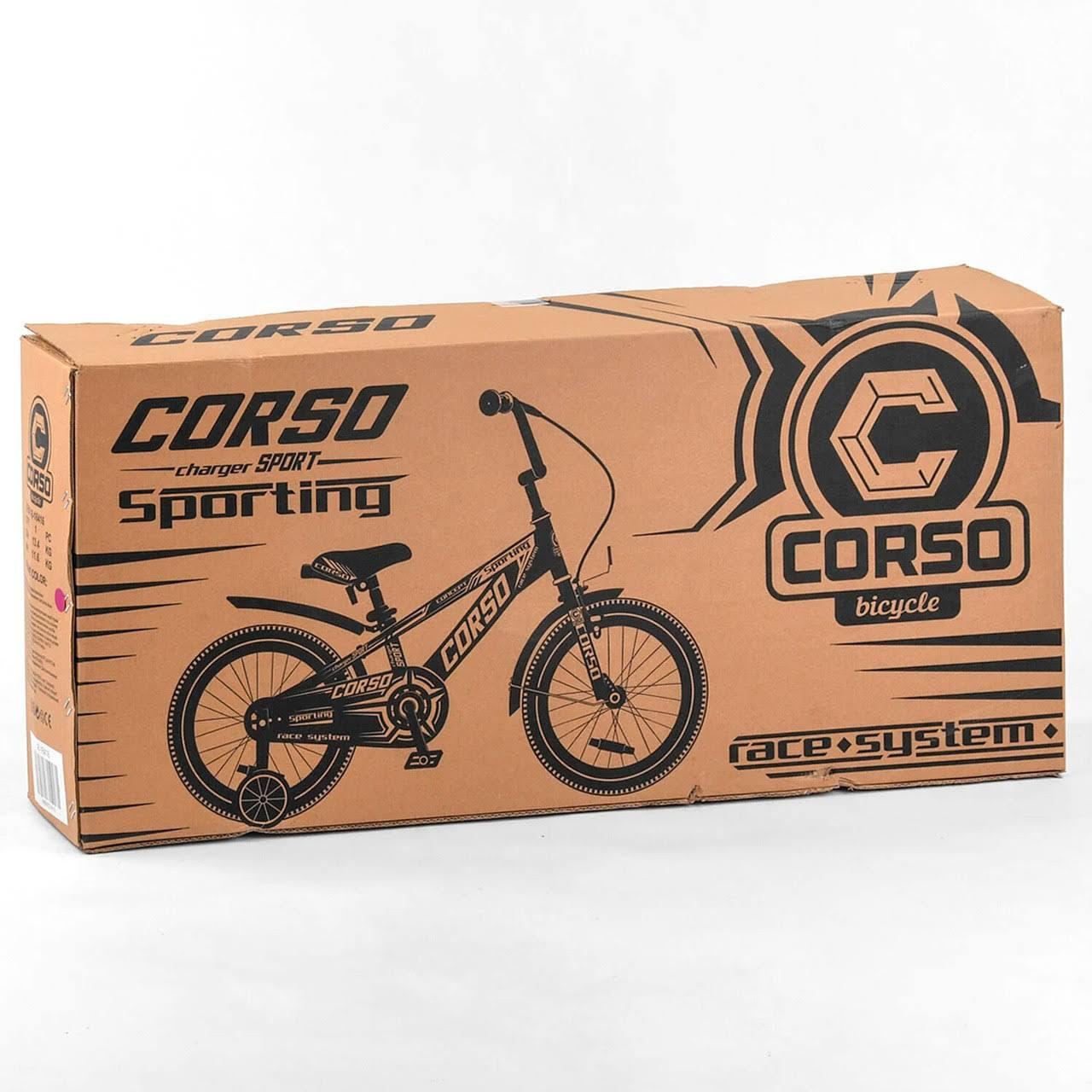 Велосипед 2-колісний 16 дюймів з додатковими колесами ТМ Corso Sporting арт R-16515, фото №4