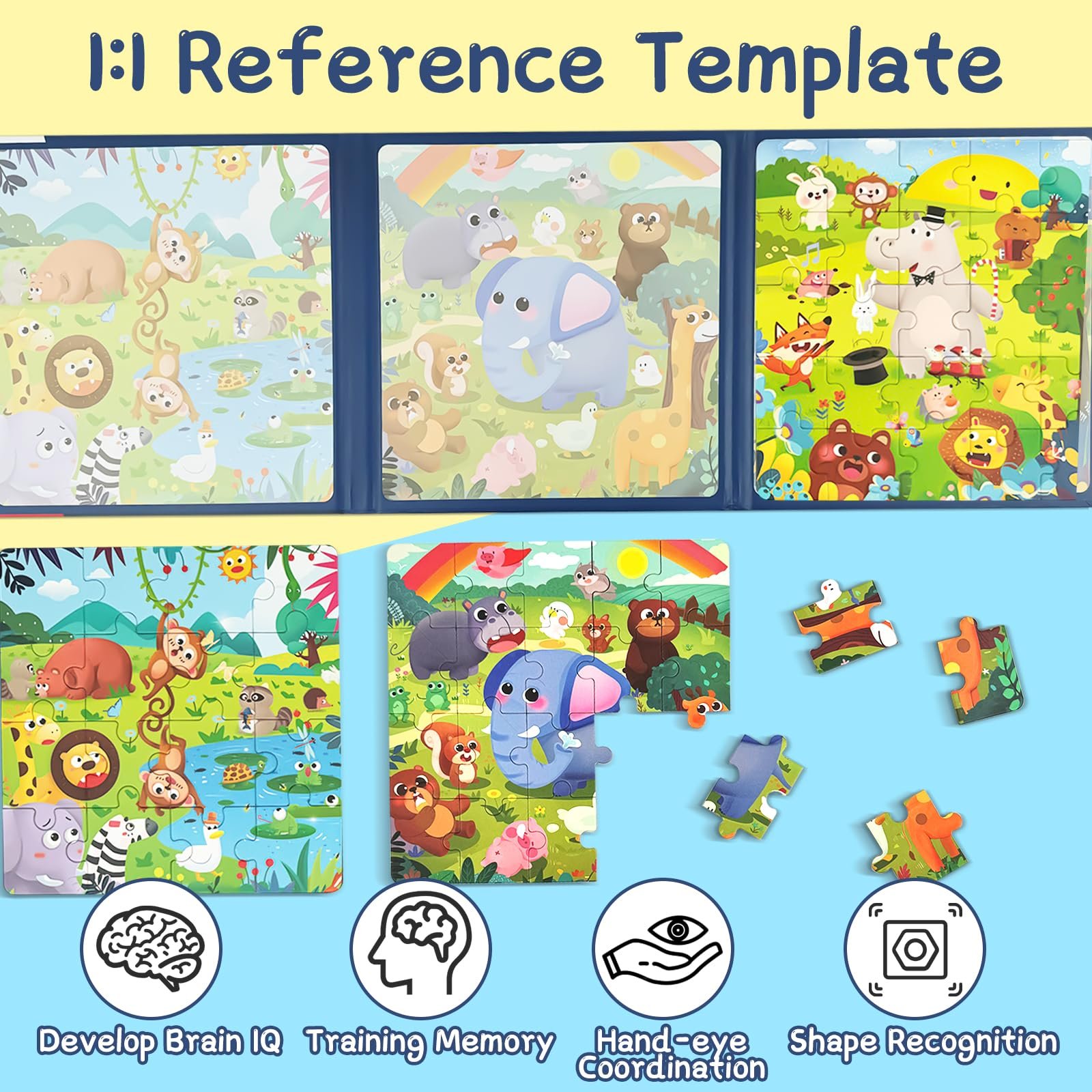 Пазл магнітний 3-в-1 Ліс 16-20-25 деталей Книга-пазл для подорожей, фото №4