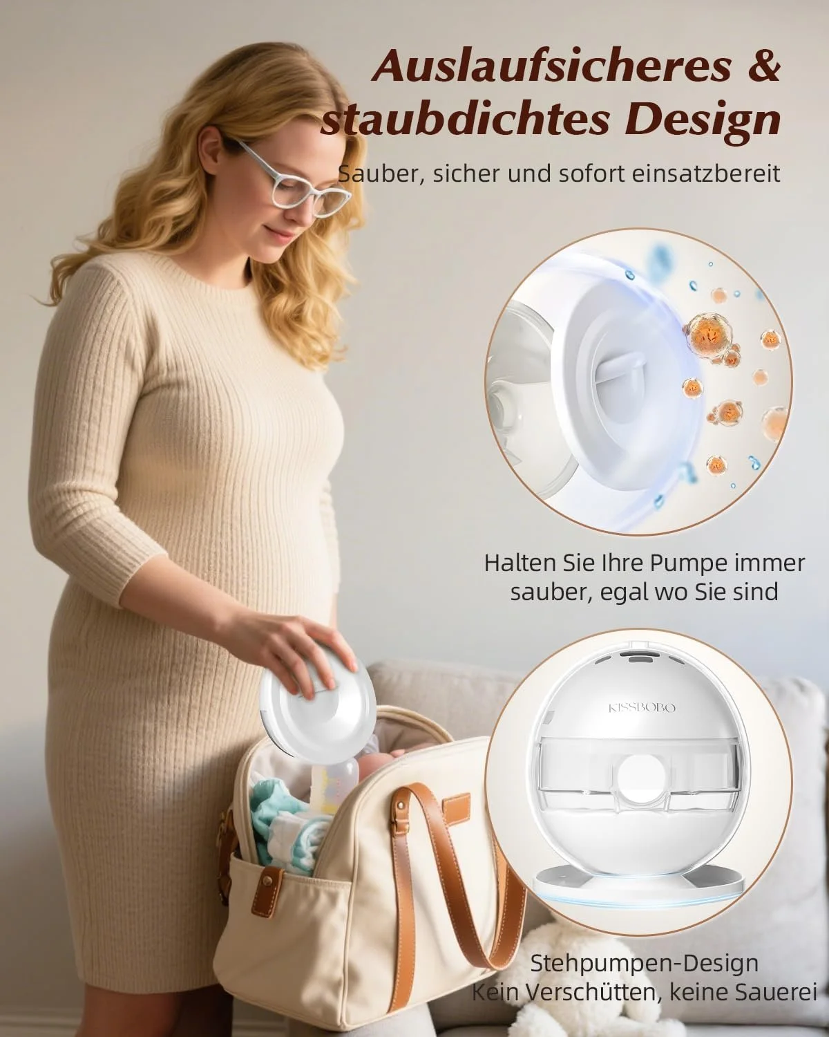 Двойной электрический молокоотсос KISSBOBO, 19 уровней, 4 режима, мощность всасывания 320 мм рт.ст., Hands-Free, фото №8 Двойной электрический молокоотсос KISSBOBO, 19 уровней, 4 режима, мощность всасывания 320 мм рт.ст., Hands-Free, фото №8