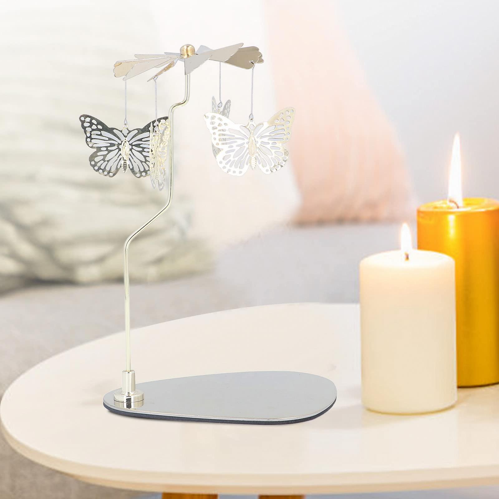 Подсвечник Rotating Candle Holder Романтический европейский стиль Ветряк Бабочка Золотой, фото №4