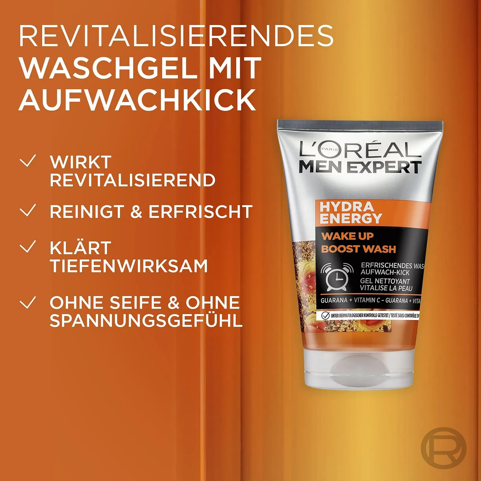 Гель для вмивання L'Oréal Men Expert Hydra Energy з вітаміном C для глибокого очищення пор 100 мл, фото №3