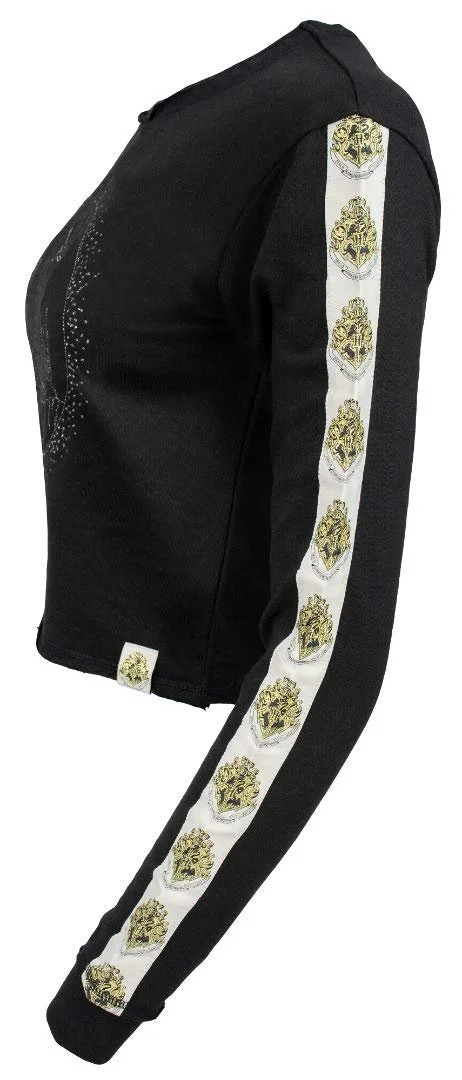 Женский/Девичий свитшот Harry Potter Hogwarts, лицензированный, укороченный топ с принтами и стразами, фото №5