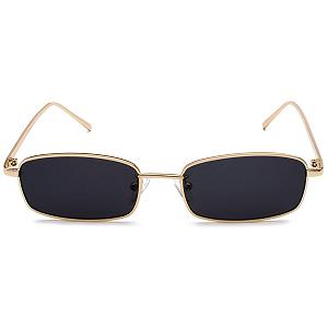 Вінтажні сонцезахисні окуляри прямокутної форми RUNHUIS Retro Classic Small для жінок та чоловіків, з тонкою металевою оправою synthetic.ua - Фото 1