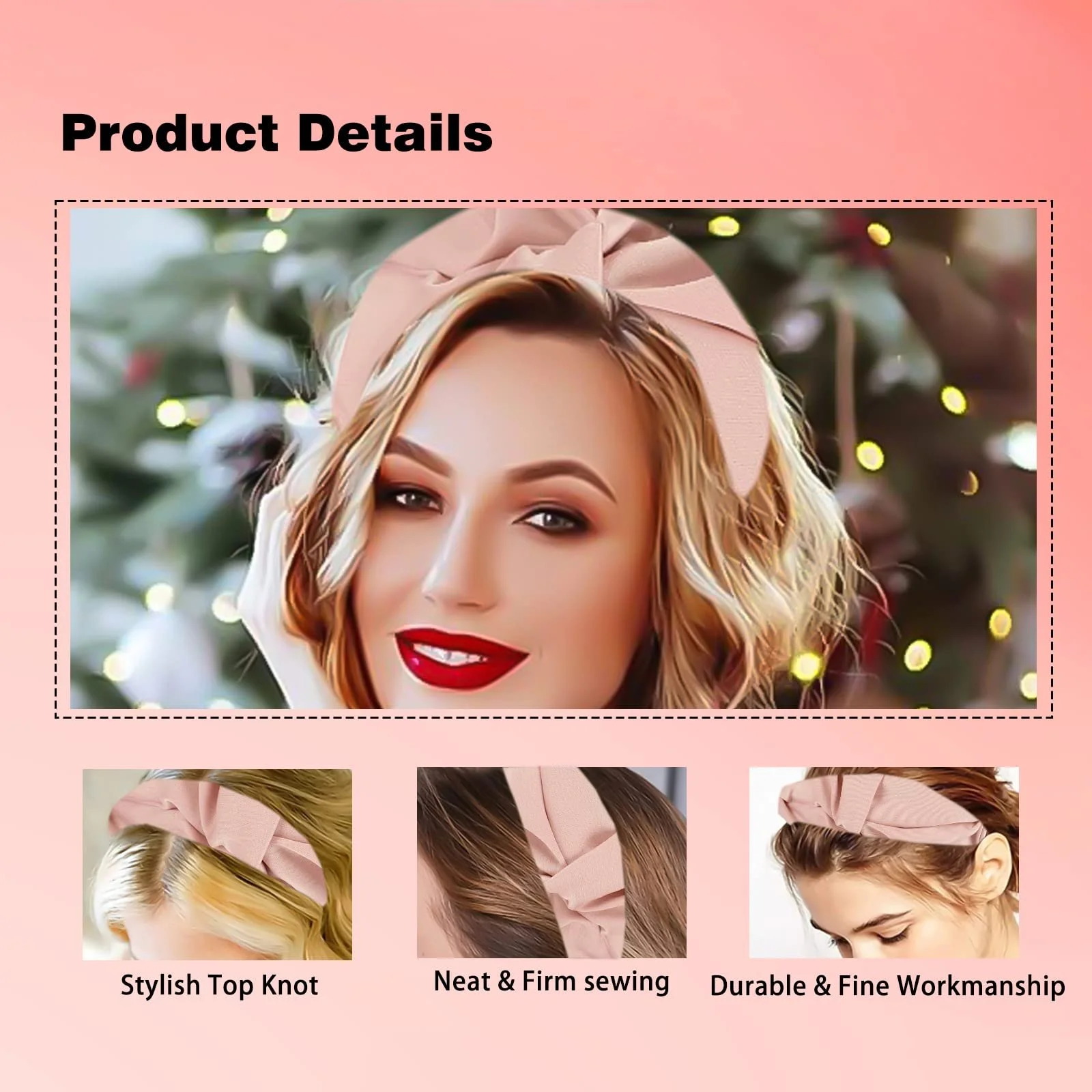 Обруч Женский с блестящей плетеной поверхностью, фото №4