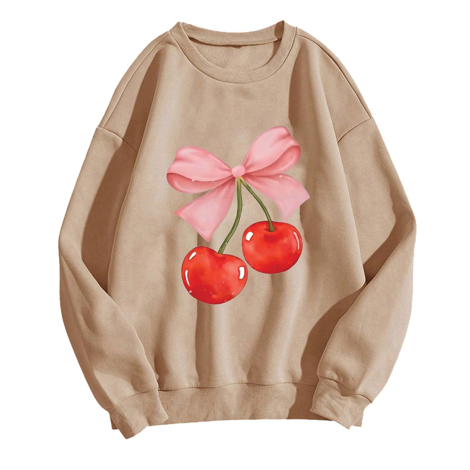 Пуловер Komiseup Oversized Y2K Лонгслив Базовый Круглый вырез Толстовка без капюшона Элегантный Однотонный Лонгшерт Модный Принт вишни Хлопок Спортивная рубашка Подростковый Девичий Streetwear 07, фото №1 Пуловер Komiseup Oversized Y2K Лонгслив Базовый Круглый вырез Толстовка без капюшона Элегантный Однотонный Лонгшерт Модный Принт вишни Хлопок Спортивная рубашка Подростковый Девичий Streetwear 07, фото №1