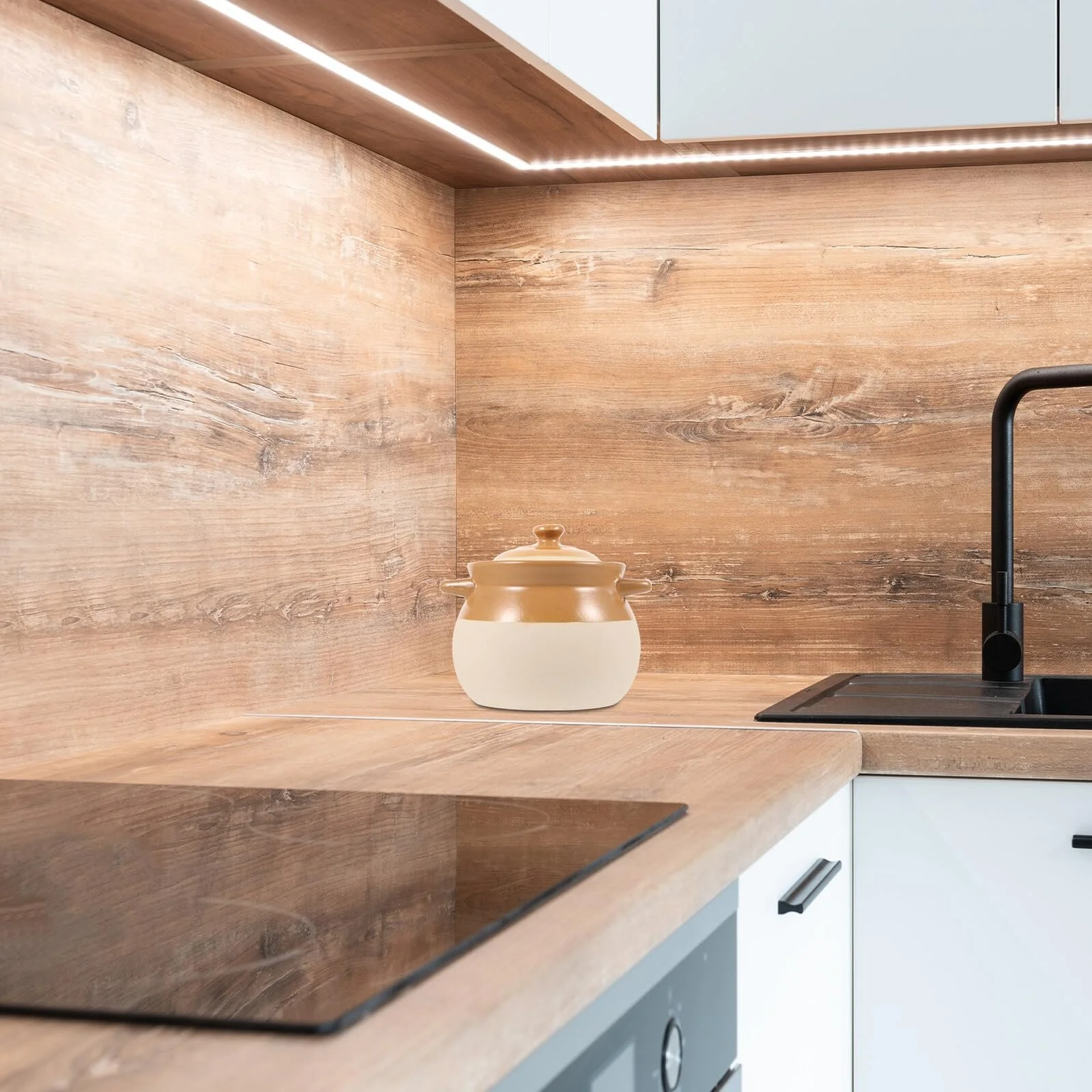 Каструля BESPORTBLE Vintage керамічна з ручкою термостійка для газової плити, фото №6