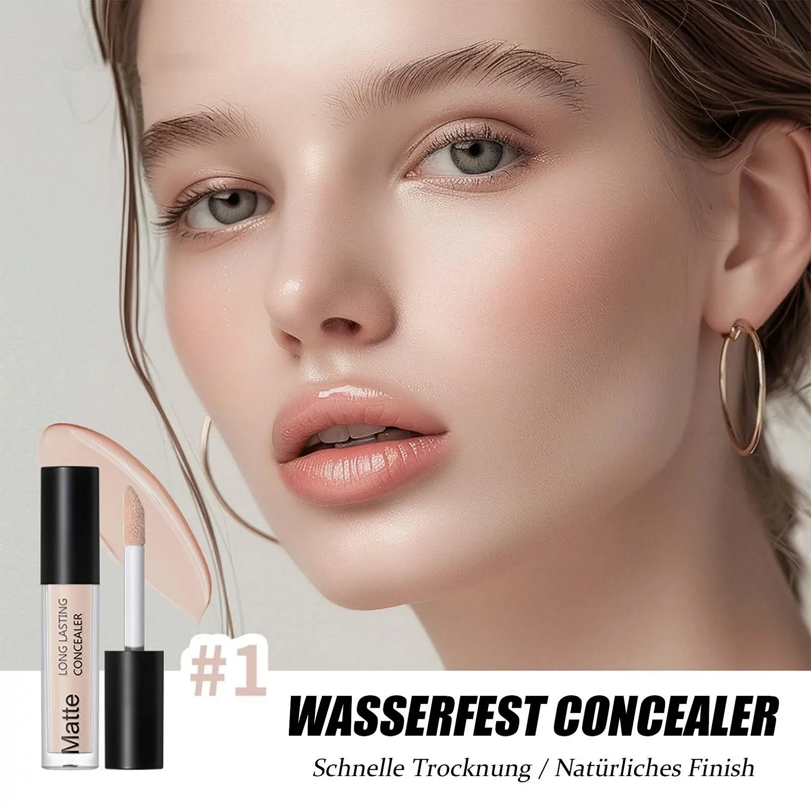 Консилер Крем, Консилер для обличчя з повним покриттям, Зволожуючий та стійкий, Світла Слонова Кістка, фото №7