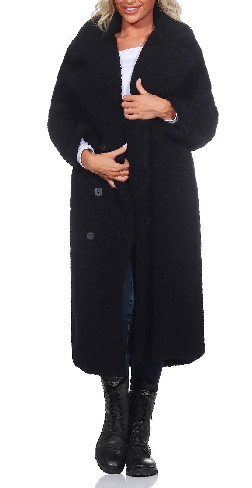 Пальто зі штучного хутра Hailys Тедді, плюшеве, фото №1