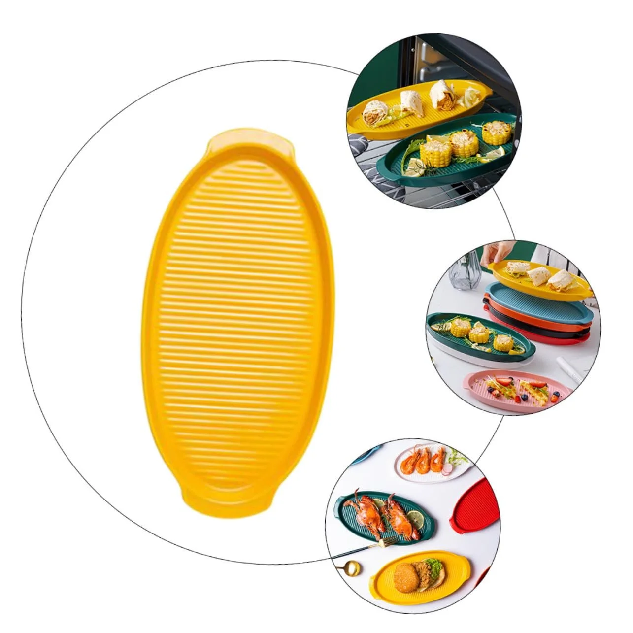 Форма для выпекания керамическая овальная с ручками термостойкая, фото №2